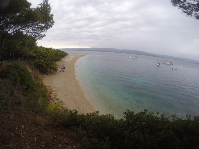 One of the most famous beaches in Croatia. It's not sand, but marbles sized pebbles..
