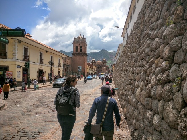The stone wall on the right has stood for over 1.000 years.